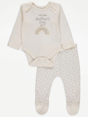 Cream Mother’s Day Bodysuit and Leggings Outfit