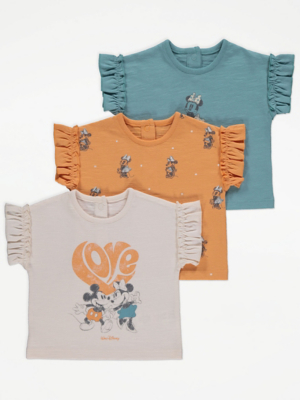 Disney Minnie Mouse Printed TShirts 3 Pack Baby at ASDA
