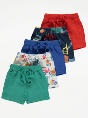 Assorted Vehicle Print Jersey Shorts 5 Pack