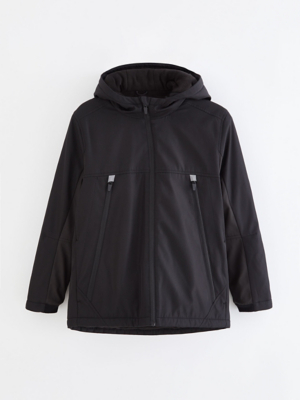 Black Hooded Zip Up Sports Jacket Kids at ASDA