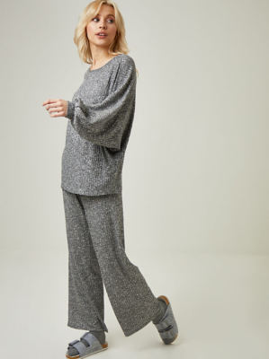 Grey Marl Wide Leg Trousers | Women 