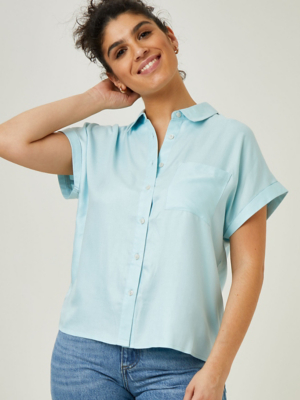 blue button down womens