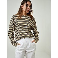 Brown Striped Ribbed Long Sleeve Top | Women | George at ASDA