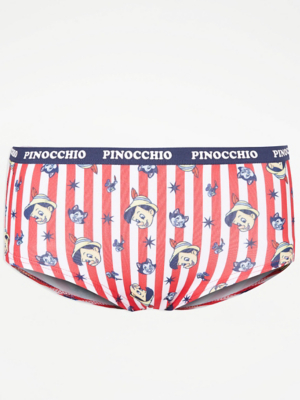 Disney Pinocchio Print Striped Short Knickers Women at ASDA