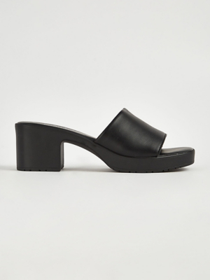 Black Heeled Mule Sandals Women at ASDA