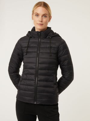 Black Padded Lightweight Coat Women at ASDA
