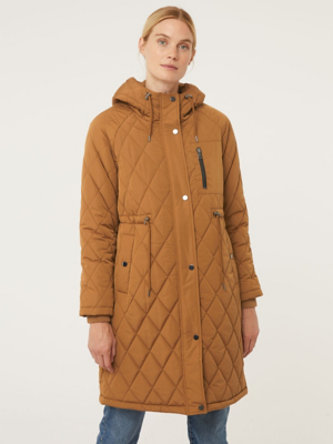 Tan Quilted Longline Coat Sale & Offers at ASDA