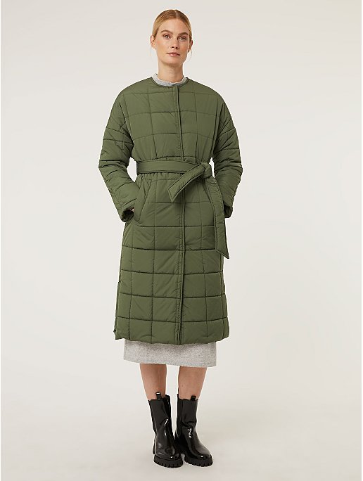 Khaki Belted Quilted Coat | Sale & Offers | George at ASDA