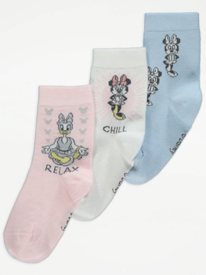 Disney Minnie Mouse Print Ankle Socks 3 Pack