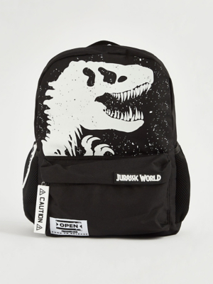 Jurassic World Black Dinosaur Print Backpack Kids at ASDA