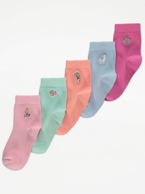 Bright Embroidered Party Animal Socks 5 Pack