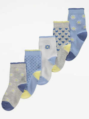 Printed Ankle Socks 5 Pack
