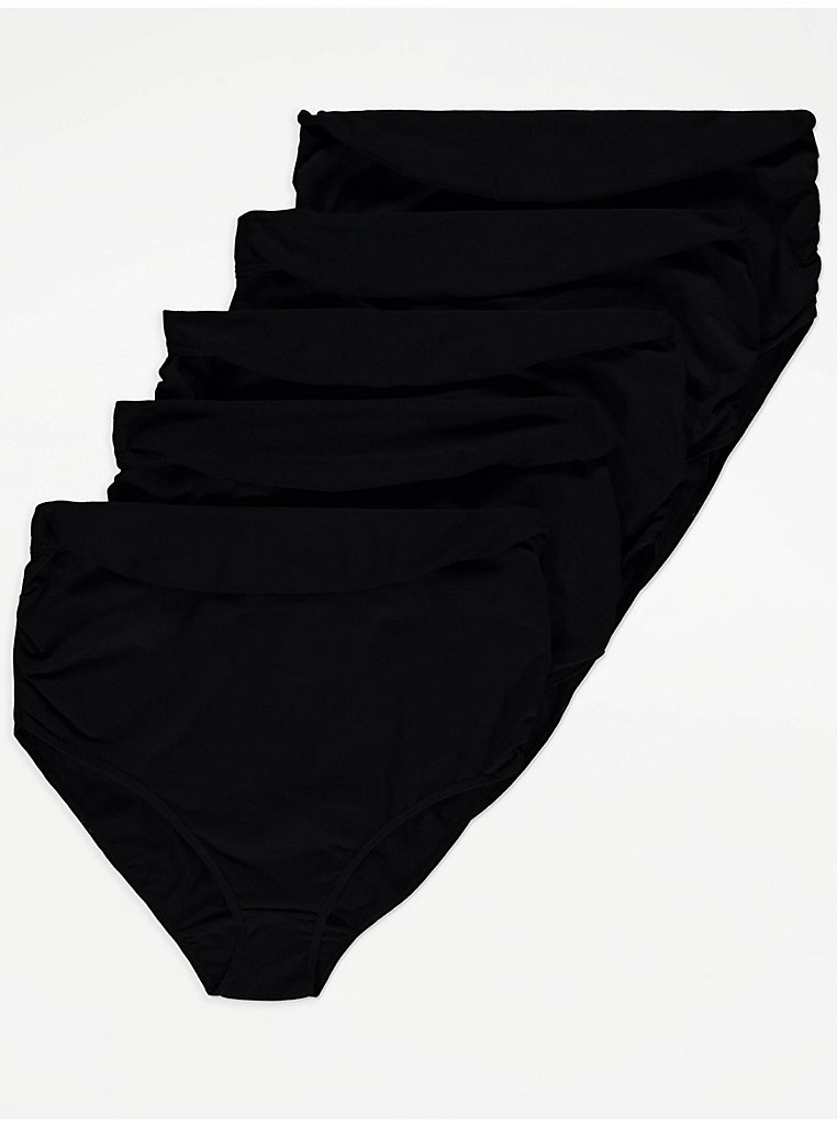 Maternity Black Full Brief Knickers 5 Pack | Lingerie | George at ASDA