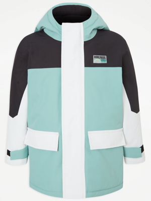 Colour Block Fleece Lined Waterproof Jacket Kids at ASDA