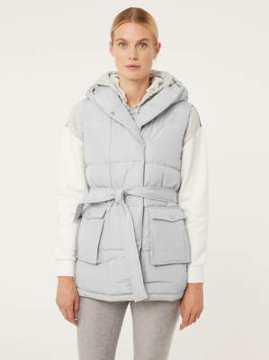 Blue Belted Quilted Gilet Women at ASDA