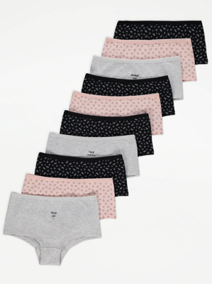 Star Print Short Knickers 10 Pack