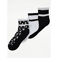 Monochrome Animal Print Active Socks 3 Pack | Women | George at ASDA