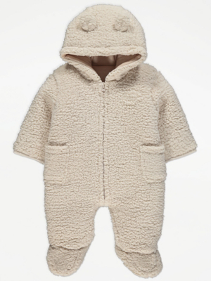 Unisex Beige Snowsuit Baby at ASDA