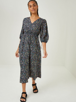 midi shirred waist dress