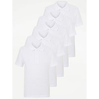 White Short Sleeve School Polo Shirts 5 Pack | School | George at ASDA