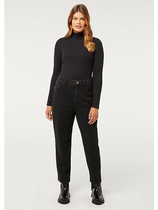 Skye Black Mid Wash High Rise Straight Jeans | Sale & Offers | George ...