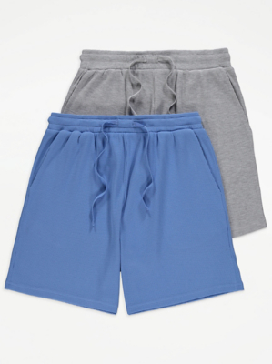 Assorted Blue Waffle Shorts 2 Pack | Men | George at ASDA