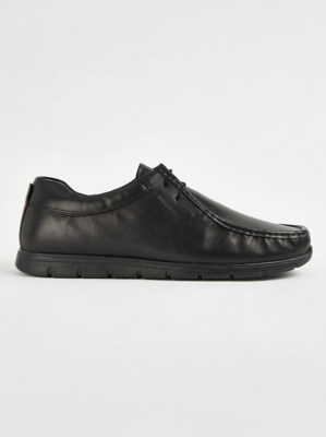 Black Wide Fit Moccasin Smart Shoes Men at ASDA