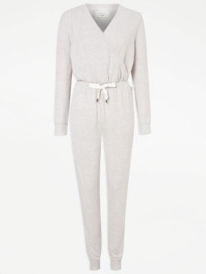 Grey Striped Knitted Loungewear Jumpsuit Women at ASDA