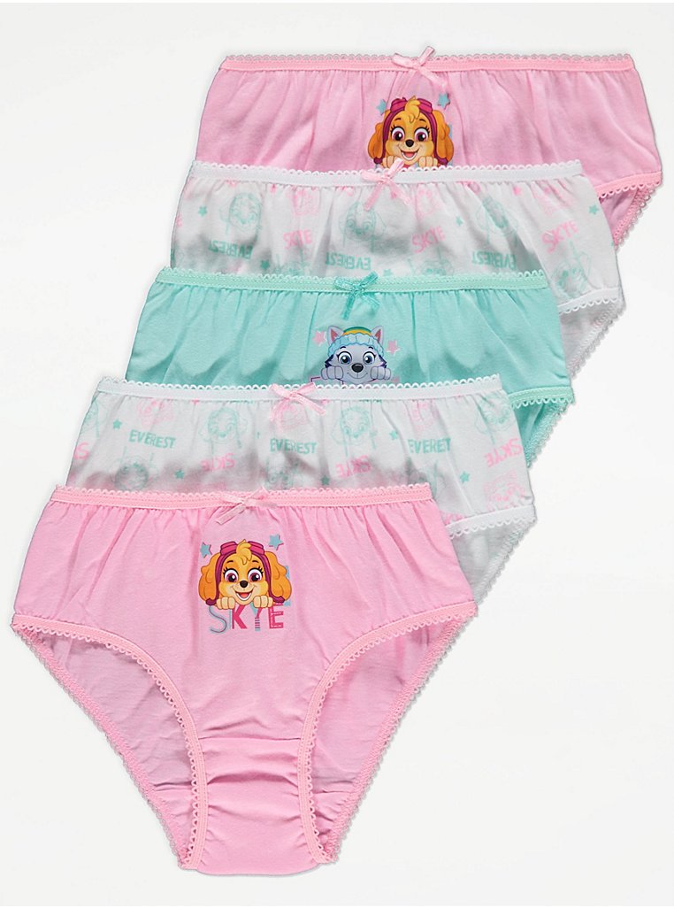 PAW Patrol Character Print Pink Knickers 5 Pack, Kids