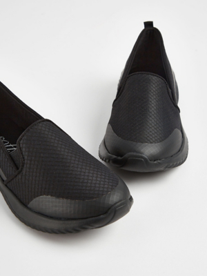 black comfy slip on shoes