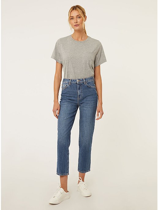 Skye Blue High Waisted Straight Jeans | Sale & Offers | George at ASDA