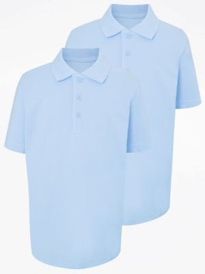 Light Blue School Polo Shirt 2 Pack