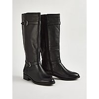Black Leather Riding Boots | Women | George at ASDA