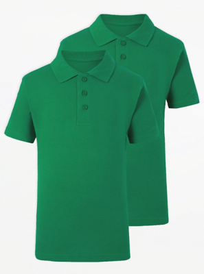 Green School Polo Shirts 2 Pack