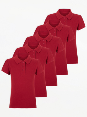 girls red polo shirts