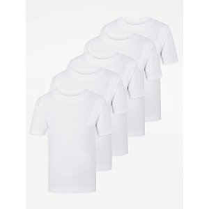 Asda Asda George Boys Multicoloured  Cotton Basic T-Shirt Size 7-8 Years Crew Neck 