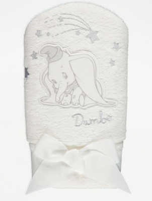 Dumbo Character Print Hooded Towel Baby at ASDA
