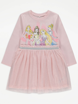 Disney Princess Pink Glitter Effect Dress Kids at ASDA
