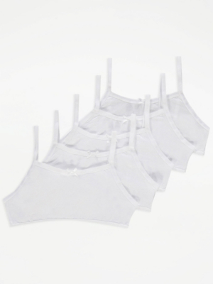 White Basic Crop Tops 5 Pack