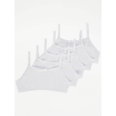 George White Strappy Crop Tops 5 Pack