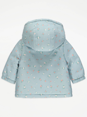 Raincoat Asda Baby Girl Jackets Navy Spot Longline Padded Coat