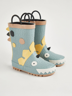First Walkers Dinosaur Textured Wellington Boots Kids at ASDA