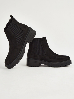Black Suede Effect Chelsea Boots Women at ASDA