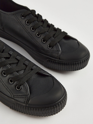 black cupsole trainers