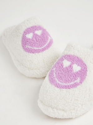 Smiley Face Mule Slippers Women at ASDA