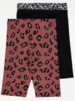 Assorted Animal Print Cycling Shorts 2 Pack
