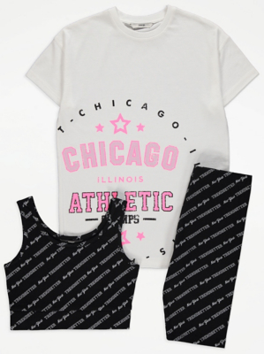 Slogan Print T-Shirt Vest and Cycling Shorts Outfit