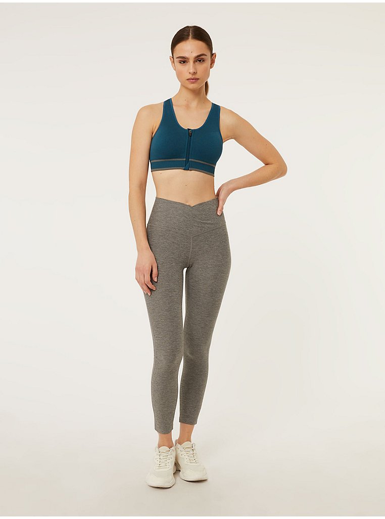 Teal Zip Up Front Sports Bra, Sale & Offers