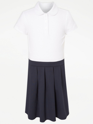 Girls Navy 2In1 School Pinafore Dress School at ASDA