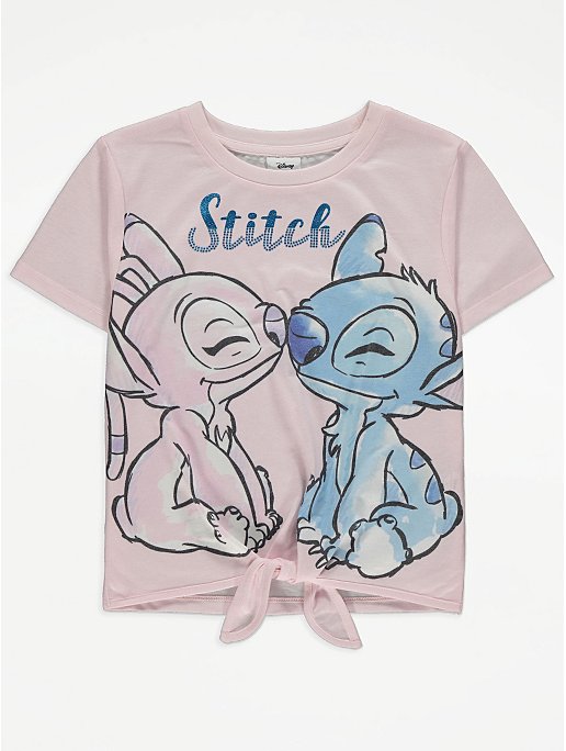 Disney Lilo & Stitch Pink Graphic Print T-Shirt | Kids | George at ASDA